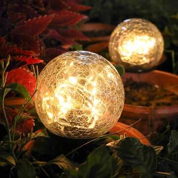 LED Solar Powered Crack ball Ground Light Garden Yard Lawn Lamp Waterproof Outdoor ... (SIZE: LARGE)
