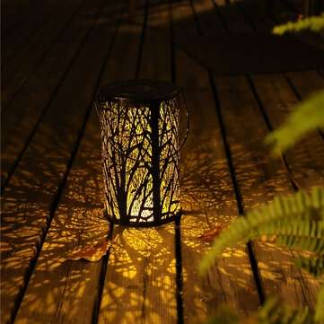 LED Solar Lantern Hanging Light with Handle Solar Lantern Waterproof Solar Landscape Lantern Shadow