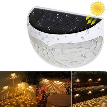 LED Solar Powered Fence Lights Stair Lights Outdoor Waterproof LED Wall Lighti... (LIGHT: WARMLIGHT)