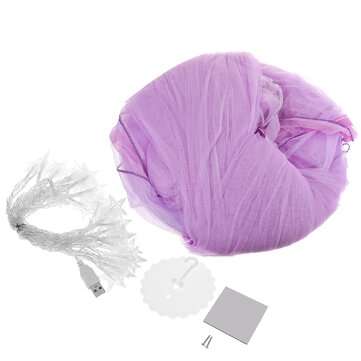 LED Star String Light Indoor Dome Lace Mosquito Net Home Bedding Princess Style ... (COLOR.: PURPLE)