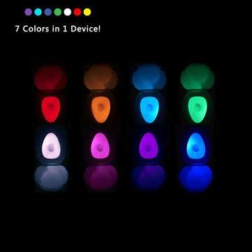 LED Toilet Light Sensor Motion Activated 8 Colors Changing Bowl Nightlight UV sterilization