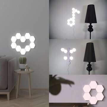 LED Wall Light Hexagon White Ambient Lighting Touch Control Light... (QUANTITY: 5PCS | PLUG: EUPLUG)