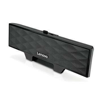 Lenovo B10 Speaker Double Drivers Stereo Soundbar USB Powered 3.5mm Wired Computer... (COLOR: BLACK)