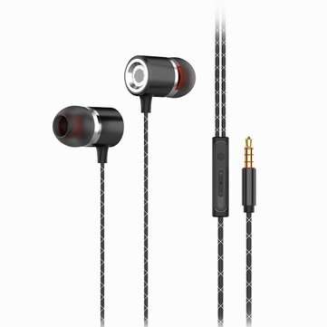 Lenovo H103 Wired Earphone Hifi Metal In-ear Headphones Stereo Smart Noise Reducti... (COLOR: BLACK)
