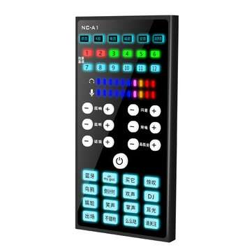 LEORY NC-A1 Audio Mixer Bluetooth Live Sound Card Condenser ... (TYPE: SOUNDCARDONLY | COLOR: BLACK)