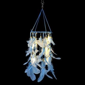 Lighting Dream Catcher LED Light Hanging Crafts Wind Chimes Girl Bedroom Romantic Han... (TYPE5: A)