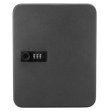 Lock Metal Key Storage Cabinet Wall Mounted Lockable Safe Box Combination Case (COLOR: BLACK)