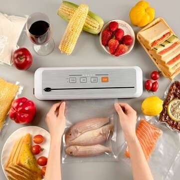 LOSKII Food Vacuum Sealer Machine Touch Screen One Key Operation Strong Suction Pr... (PLUG: EUPLUG)