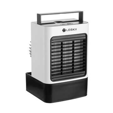 Loskii F830 Negative Ion Air Conditioner Air Cooler Desktop Electric Fan Two Blowi... (COLOR: WHITE)
