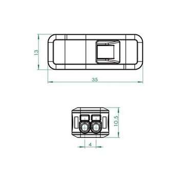 LT-22 2 Pin Transparent Quick Wire Connector Universal Compact Electrical Push-in Butt Conductor Ter
