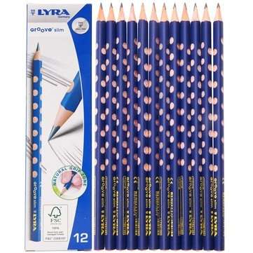 Lyra 1760102 12 Pcs/Set Wooden Sketch Pencils Slim Hole Correction Writing Posture Gri... (SIZE: HB)