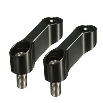 M10 10mm CNC Motorcycle Handlebar Mount Mirror Riser Extender Adaptor Adapter (COLOR.: BLACK)
