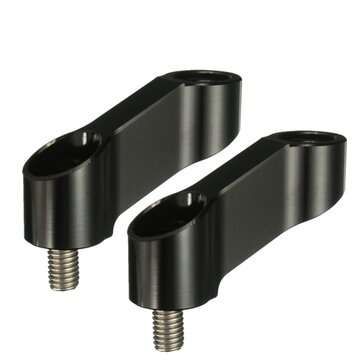 M8 8mm CNC Motorcycle Handlebar Mount Mirror Riser Extender Adaptor Adapter (COLOR.: BLACK)