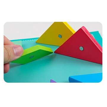 Macaron Color Magnetic Tangram Colorful Jigsaw Puzzle Children Brain Development Educational Wooden