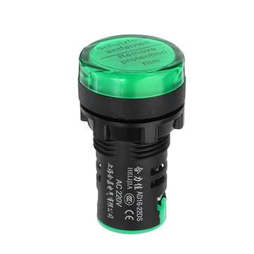Machifit AC220V 22mm Indicator Lamp Signal Light Lamp LED Power Indicator Green