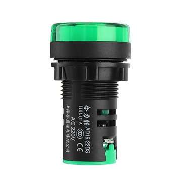 Machifit AC220V 22mm Indicator Lamp Signal Light Lamp LED Power Indicator Green