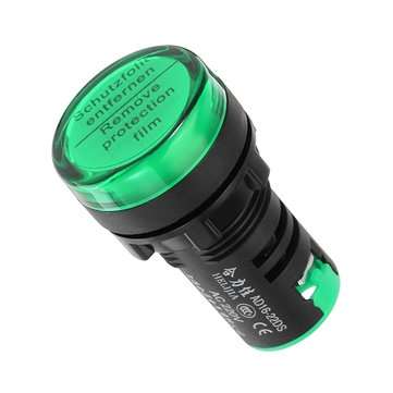 Machifit AC220V 22mm Indicator Lamp Signal Light Lamp LED Power Indicator Green