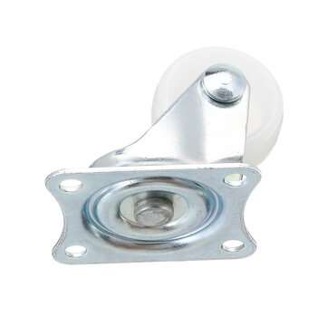Machifit CC-2004 4pcs 1 Inch White PP Plastic Furniture Foot Wheel Flat Moving Universal Wheels
