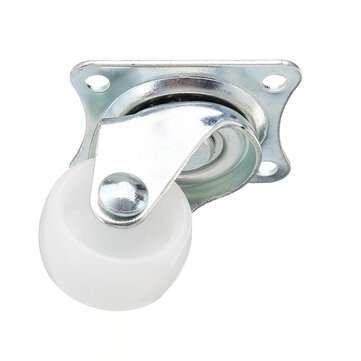 Machifit CC-2004 4pcs 1 Inch White PP Plastic Furniture Foot Wheel Flat Moving Universal Wheels