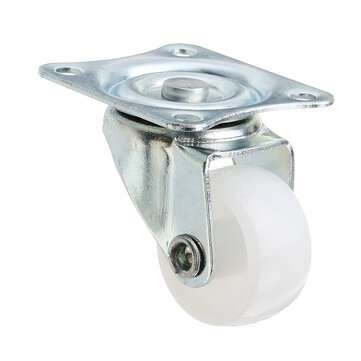Machifit CC-2004 4pcs 1 Inch White PP Plastic Furniture Foot Wheel Flat Moving Universal Wheels