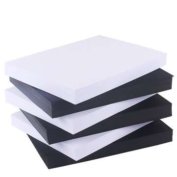 Maika 100Pcs A4 White/Black Thick Cardboard 120g Business Card Paper Painting Hard... (COLOR: WHITE)