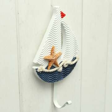 Mediterranean Style Pothook Nautical Hat Clothes Home Wall Hooks Hangers Hanging Dec... (STYLE2: #3)