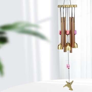 Metal Eight Tube 4 Bell Wooden Wind Chime Wooden Home Garden Handicraft Ornaments (TYPE: TYPEB)