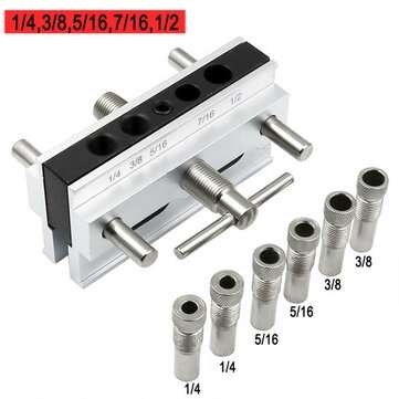 Metric/Inch Woodworking Self-Centering Hole Punch Locator Drill Guide Set Doweling Jig ... (TYPE: B)