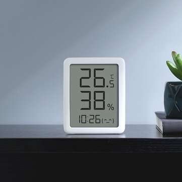 Miaomiaoce E-ink Screen LCD Large Digital Display Thermometer Hygrometer Clock Tem... (COLOR: WHITE)