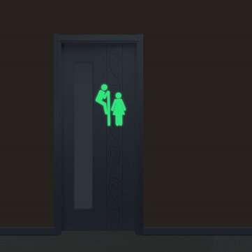 Miico Creative Man and Women Luminous PVC Removable Home Bathroom Decorative Wall Door Decor Sticker