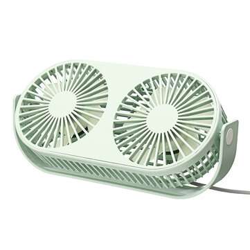 Mini Desk Table Fan Portable Cooling Air Cooler Fan Dual Head Silent Fan 3 Speed  (COLOR3: GREEN)