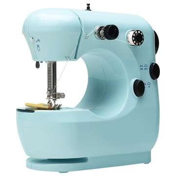 Mini Portable Electric Desktop Sewing Machine 2 Speeds For DIY Stitch Clothes Fabric (COLOR: PINK)