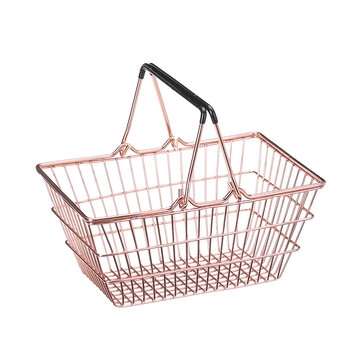 Mini Shopping Basket Metal Crafts Gifts Metal Supermarket Shopping Basket Hand-he... (TYPE: 19*13*9)