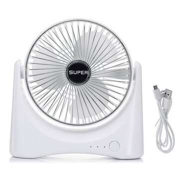 Mini USB Desktop Fan Rechargeable 3 Speed Portable Handheld Travel Home Office (COLOR: SILVER)