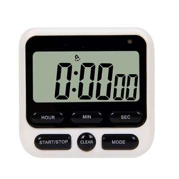 Minleaf ML-KT01 Digital Kitchen Timer Home LCD Screen Square Cooking Count Up Cou... (COLOR1: BLACK)