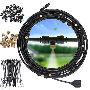 Misting Cooling System Garden Sprinkler Irrigation Outdoor Kit For Greenhouse (SIZE: 15M)