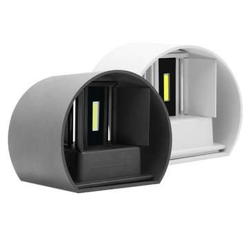 Modern 12W COB LED Adjustable Up Down Wall Lamp Waterproof IP6... (COLOR.: GRAY | LIGHT: WHITELIGHT)