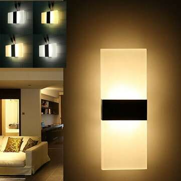 Modern Acrylic 5W LED Wall Sconces Aluminum Light Surface Mou... (SHELL COLOR: BLACK | COLOR: WHITE)