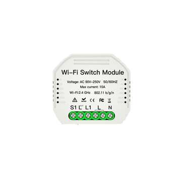 MoesHouse MS-104 AC90-250V Two Way WIFI Smart Light Switch Diy Breaker Module Smart Life/Tuya APP Re