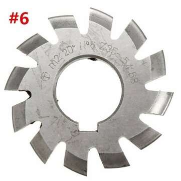 Module 2 Diameter 22mm 20degree #1-8 HSS Involute Gear Milling Cutter (SIZE: #6)