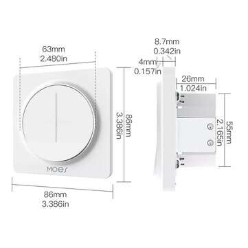 MoesHouse WiFi Smart Touch Light Dimmer Switch Touch Timer Brightness Memory Smart Life/Tuya APP Rem