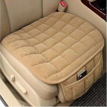 Monolithic Single Front Row Car Seat Cushion Cover Pad Breathable Comfort Common (COLOR: BEIGE)
