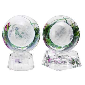 Moon Crystal Ball With Light Effect Base 3D Engraving Colorful Ornaments Crafts De... (SIZE: MIDDLE)