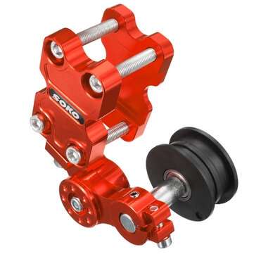 Motorcycle Chain Tensioner Dirt Bike Bicycle Single Speed Converter Aluminium (COLOR.: RED)