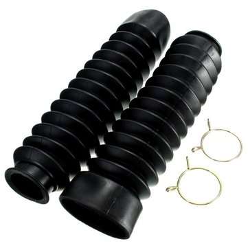 Motorcycle Front Fork Black Rubber Boots Dust Jacket Cover 200x50x38mm