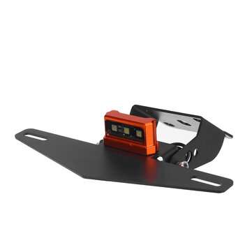 Motorcycle Rear License Plate Tail Frame Holder Bracket with LED Light for KTM DUK... (COLOR: BLACK)