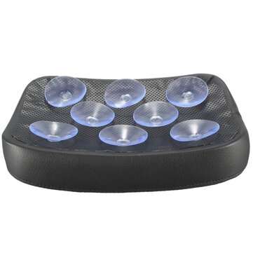Motorcycle Rear Pillion Rectangular Seat Pad 6/8 Suction Cup Black For Harley Cruiser ... (STYLE: 8)
