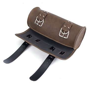 Motorcycle Tool Brown Bag Luggage Saddlebag Roll Barrel Storage For Harley Sportster