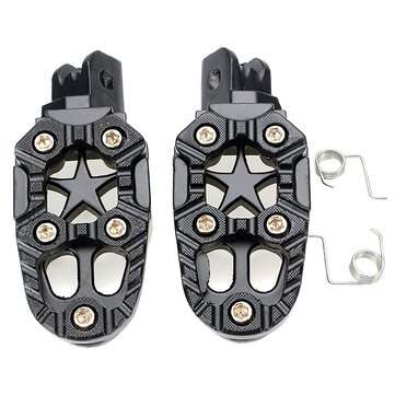 Motorcylce Bike Foot Pegs Pedals Treadles Footrest Foot Peg Universal Aluminum Al... (COLOR.: BLACK)