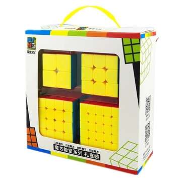 Moyu 4pcs/set Magic Cubes 2x2x2 3x3x3 4x4x4 5x5x5 Stickerless Game Puzzle Cube... (COLOR.: COLORFUL)